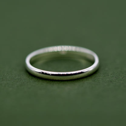 Sterling Silver 2mm Ring Band Sizes E-W