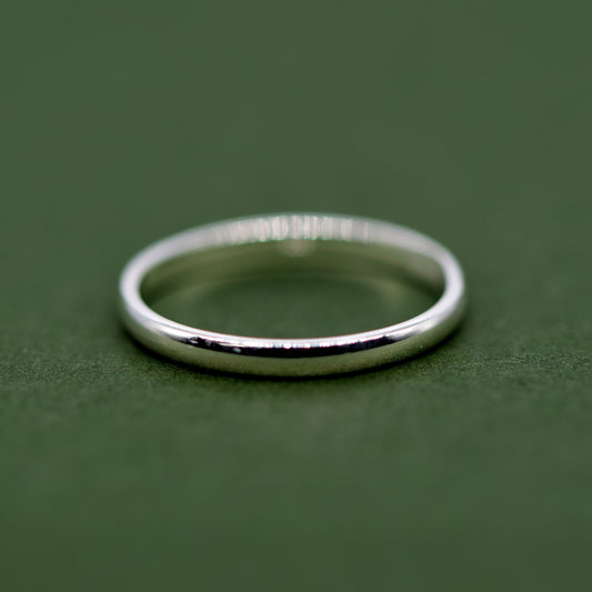 Sterling Silver 2mm Ring Band Sizes E-W
