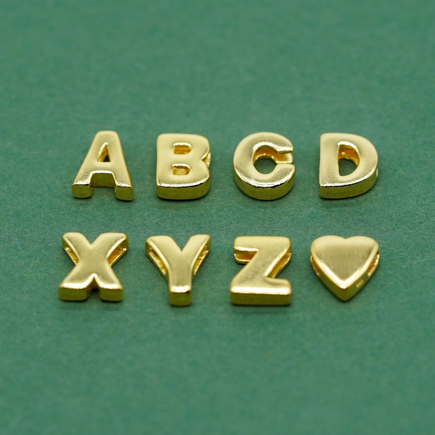 Gold Plated Sterling Silver Initial Necklace on 14" - 18" Box Chain