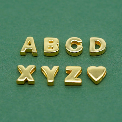 Gold Plated Sterling Silver Initial Necklace on 14" - 18" Box Chain