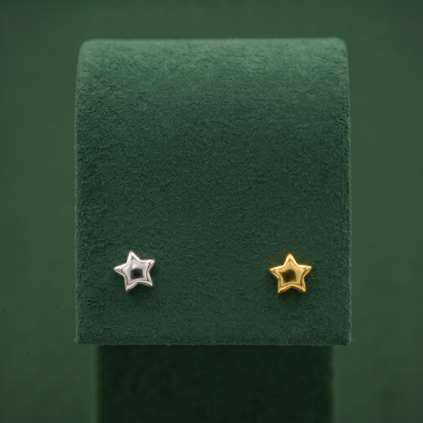 4mm Tiny Star Stud Earrings in Sterling Silver and Flash Gold