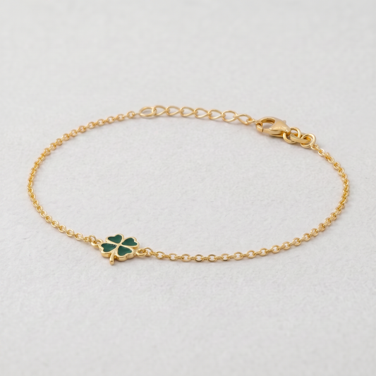Gold Plated Four Leaf Clover Bracelet